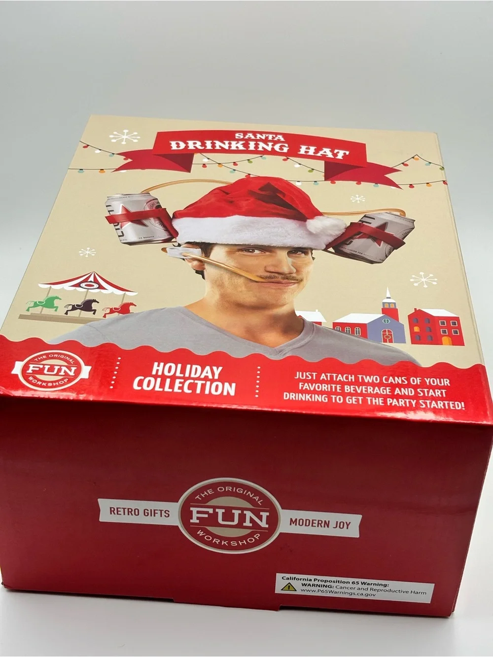 Christmas Santa Drinking Hat Retro Gifts Red Holiday Party Hat  NEW